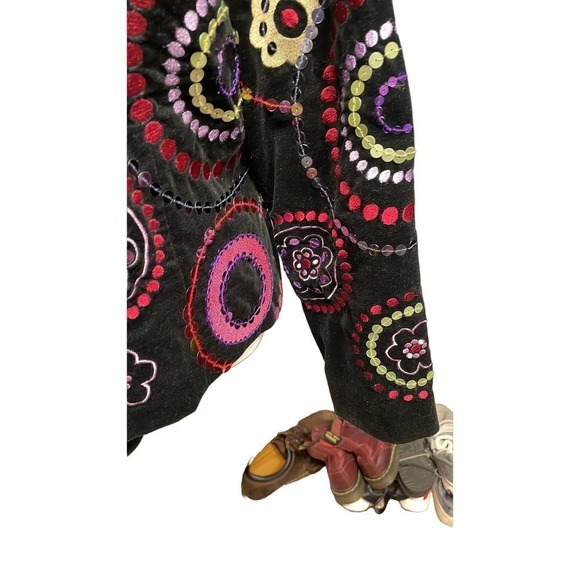 New Susan Bristol Black Velvet Colored Sequin‎ Jacket Size 6P - Picture 7 of 10